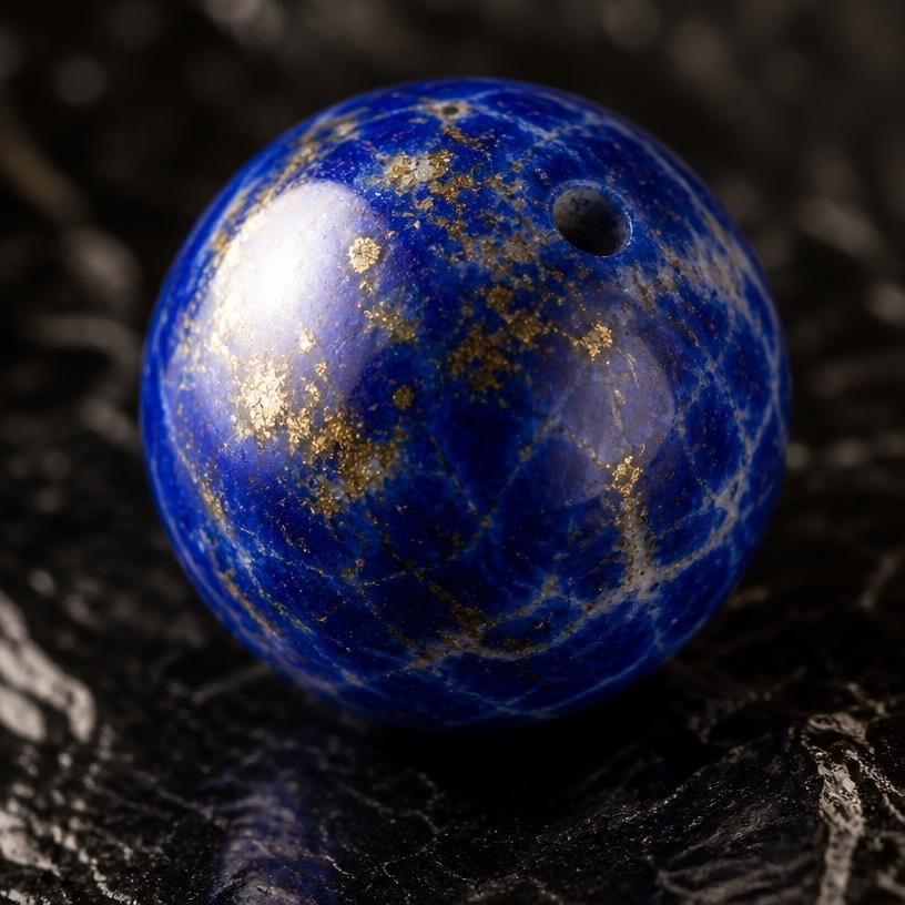 Lapis Lazuli — Ultramarine blue veined with pyrite gold.