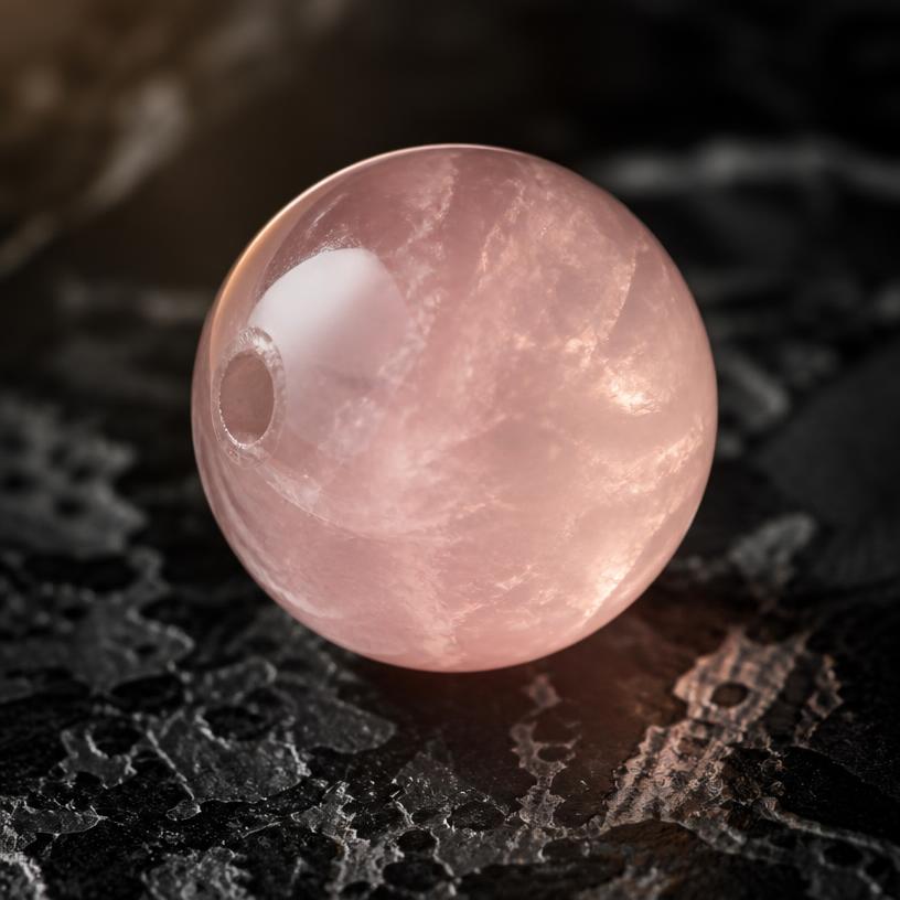 Rose Quartz — Translucent blush pink with a soft, milky interior.